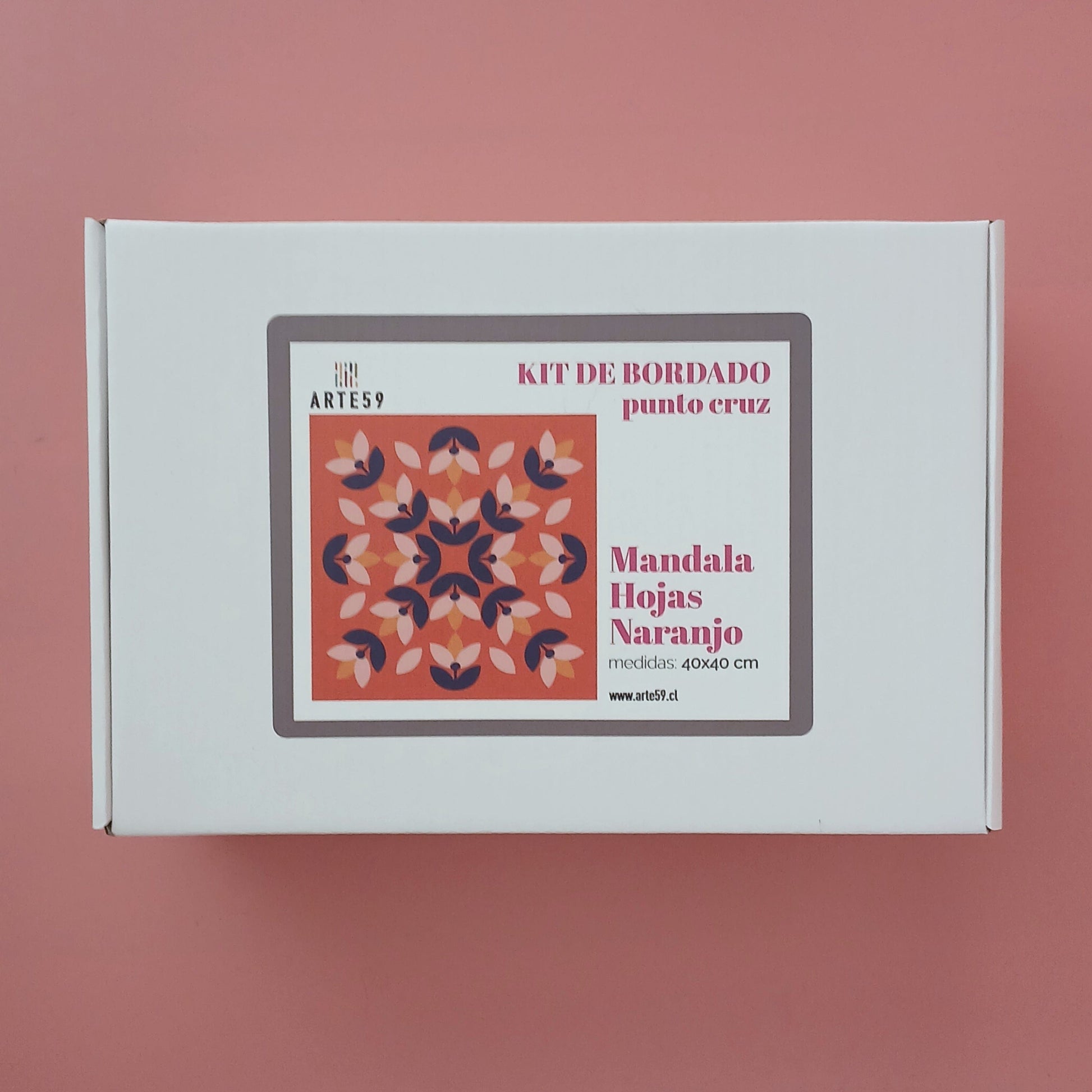 Arte59 Kit de 40x40 cm Kit mandala hojas naranja 40x40 cm