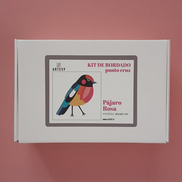 Arte59 Kit de 40x40 cm Kit pájaro rosa 40x40