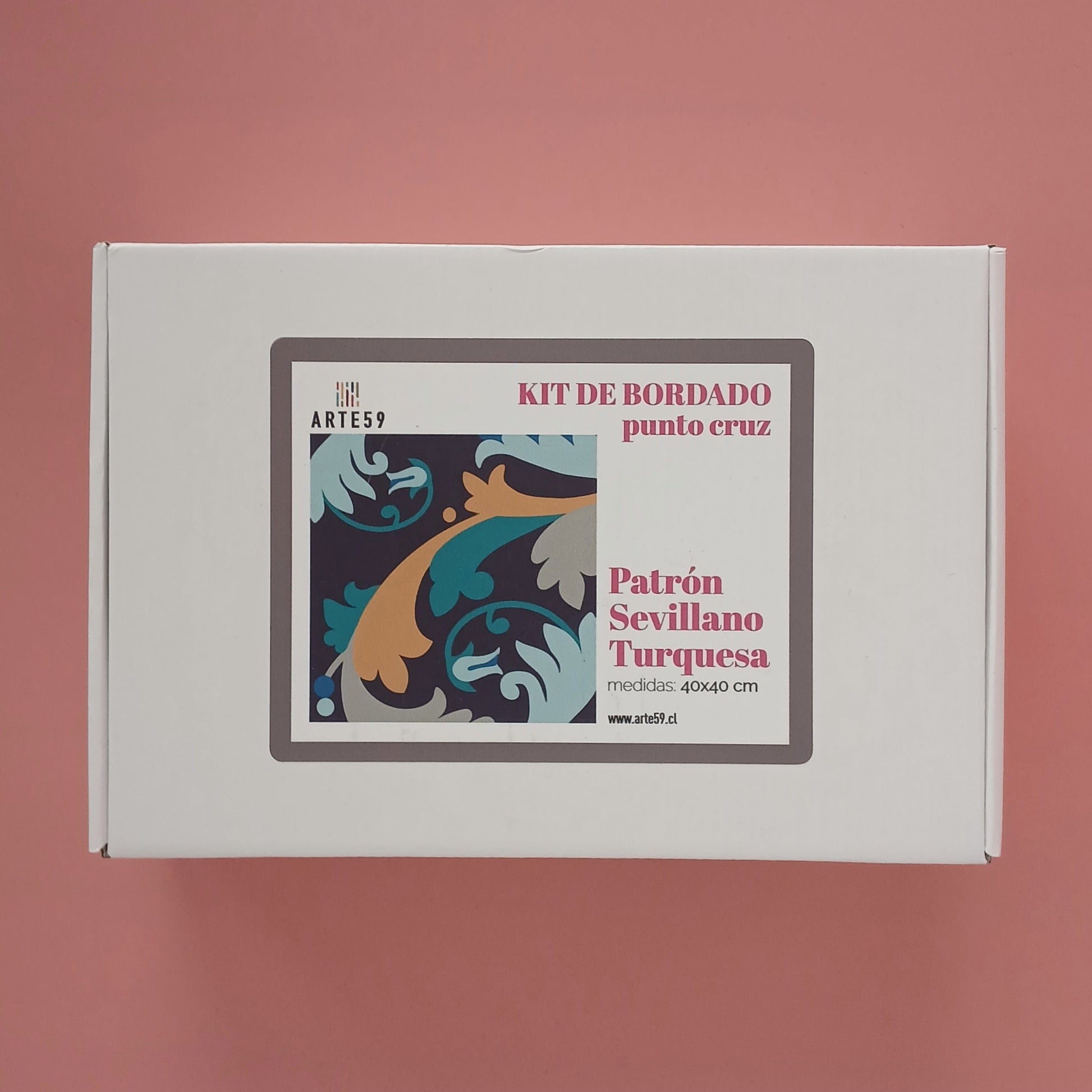 Arte59 Kit de 40x40 cm Kit patrón sevillano turquesa 40x40
