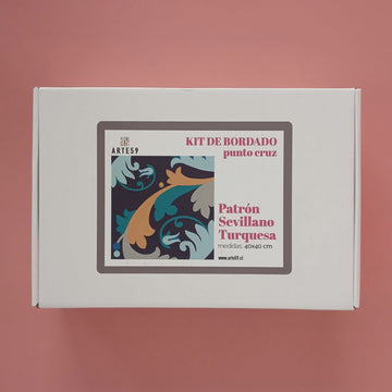 Arte59 Kit de 40x40 cm Kit patrón sevillano turquesa 40x40