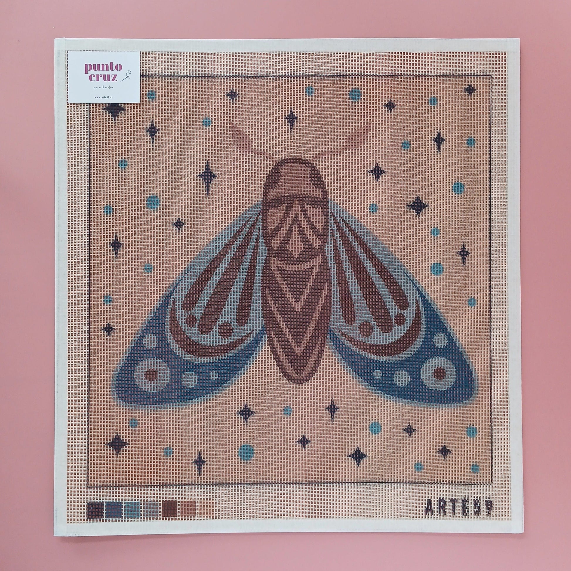 Arte59 Kit de 40x40 cm Kit polilla turquesa 40x40