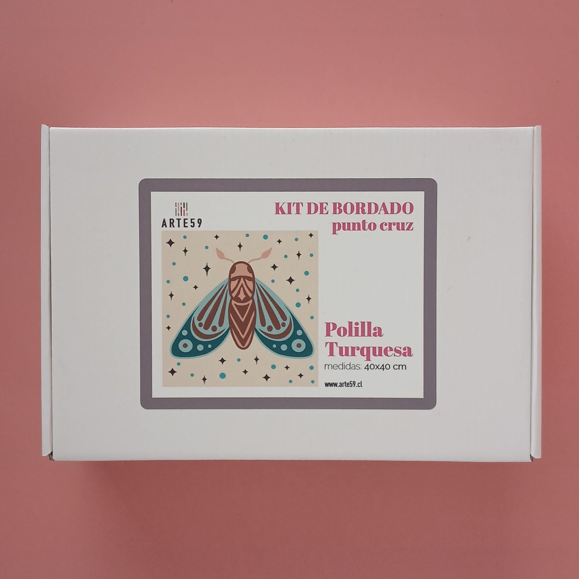 Arte59 Kit de 40x40 cm Kit polilla turquesa 40x40