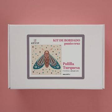 Arte59 Kit de 40x40 cm Kit polilla turquesa 40x40