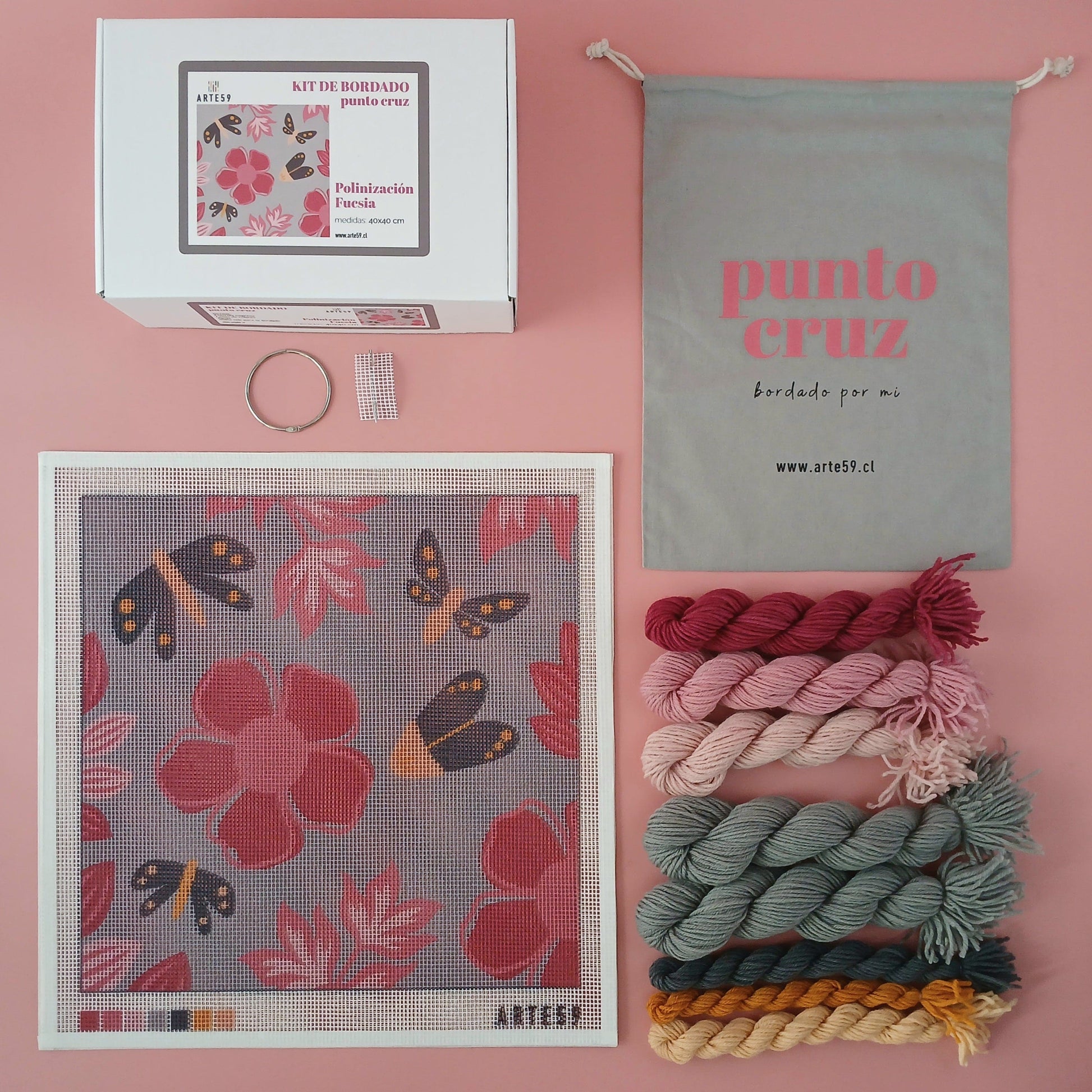 Arte59 Kit de 40x40 cm Kit polinización fucsia 40x40