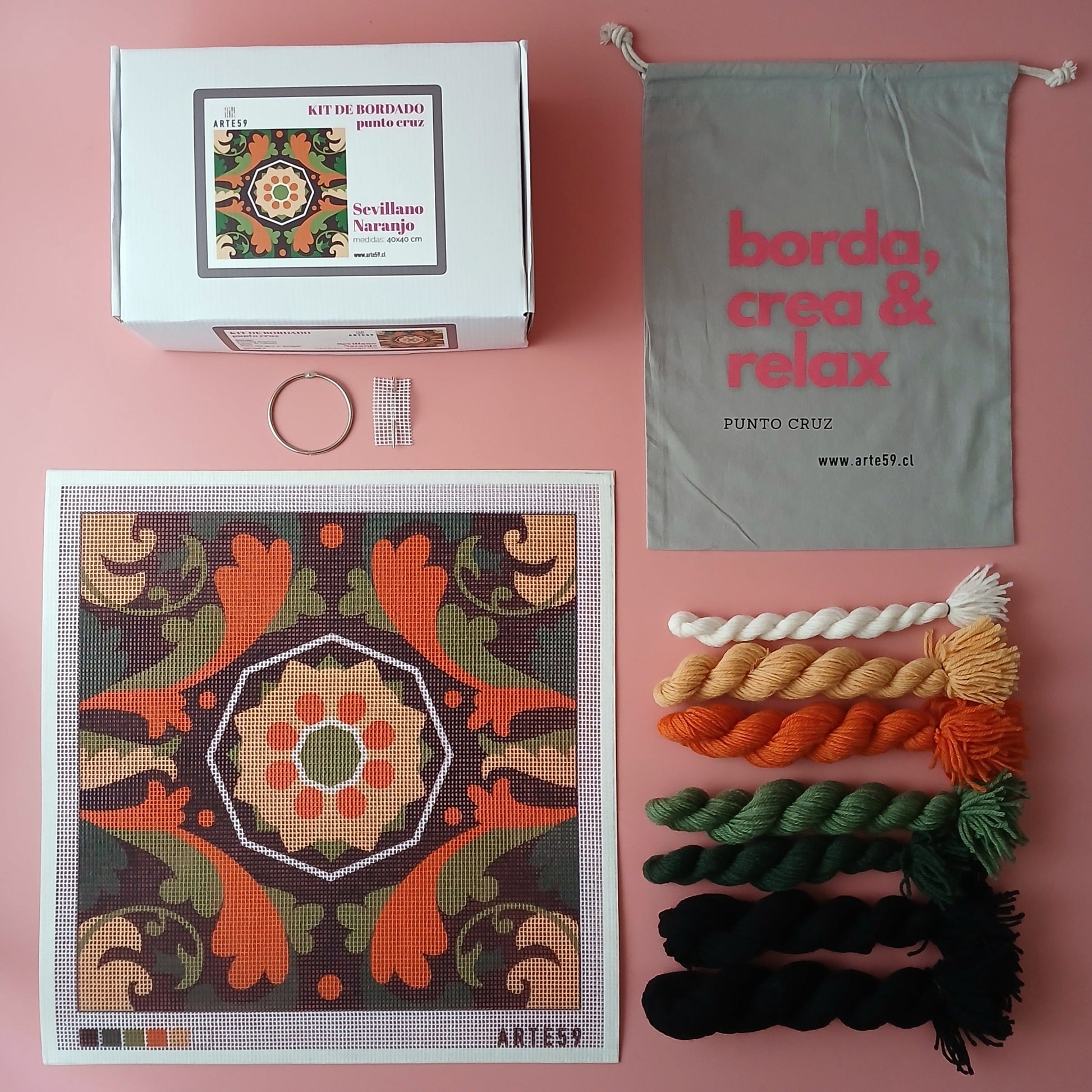 Arte59 Kit de 40x40 cm Kit sevillano naranjo 40x40