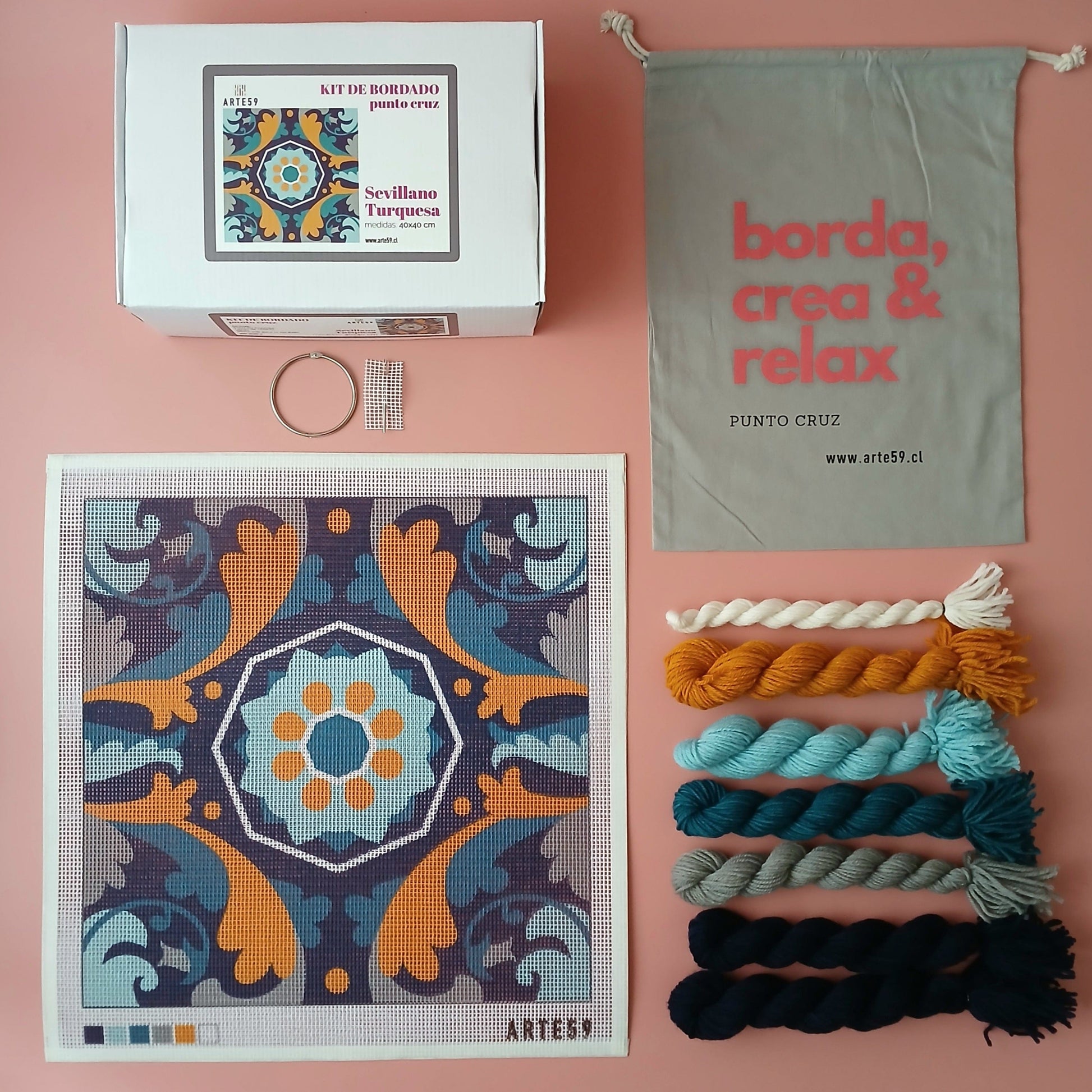 Arte59 Kit de 40x40 cm Kit sevillano turquesa 40x40