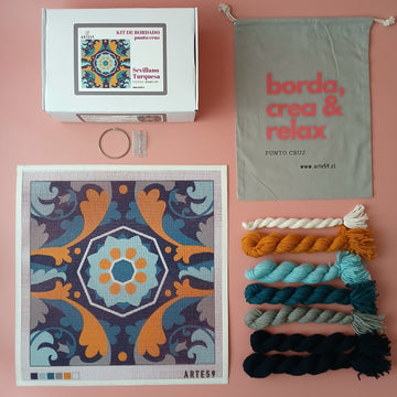 Arte59 Kit de 40x40 cm Kit sevillano turquesa 40x40