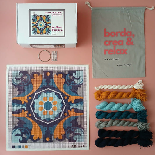 Arte59 Kit de 40x40 cm Kit sevillano turquesa 40x40