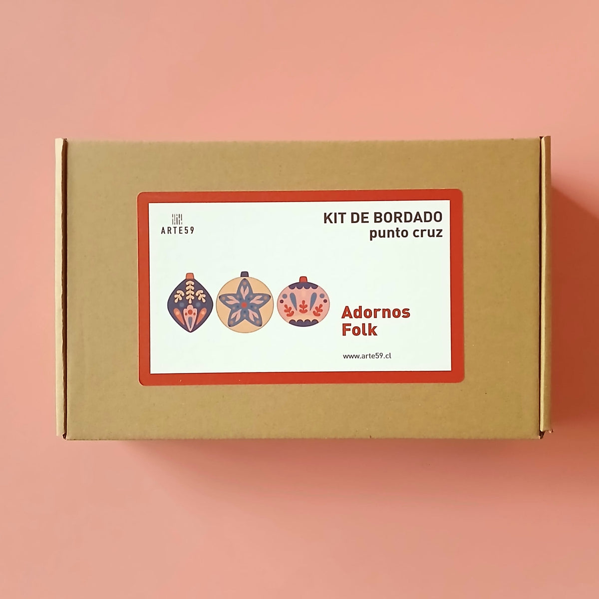 Arte59 Kit de bordado: Colección Navidad Kit Navidad: adornos folk