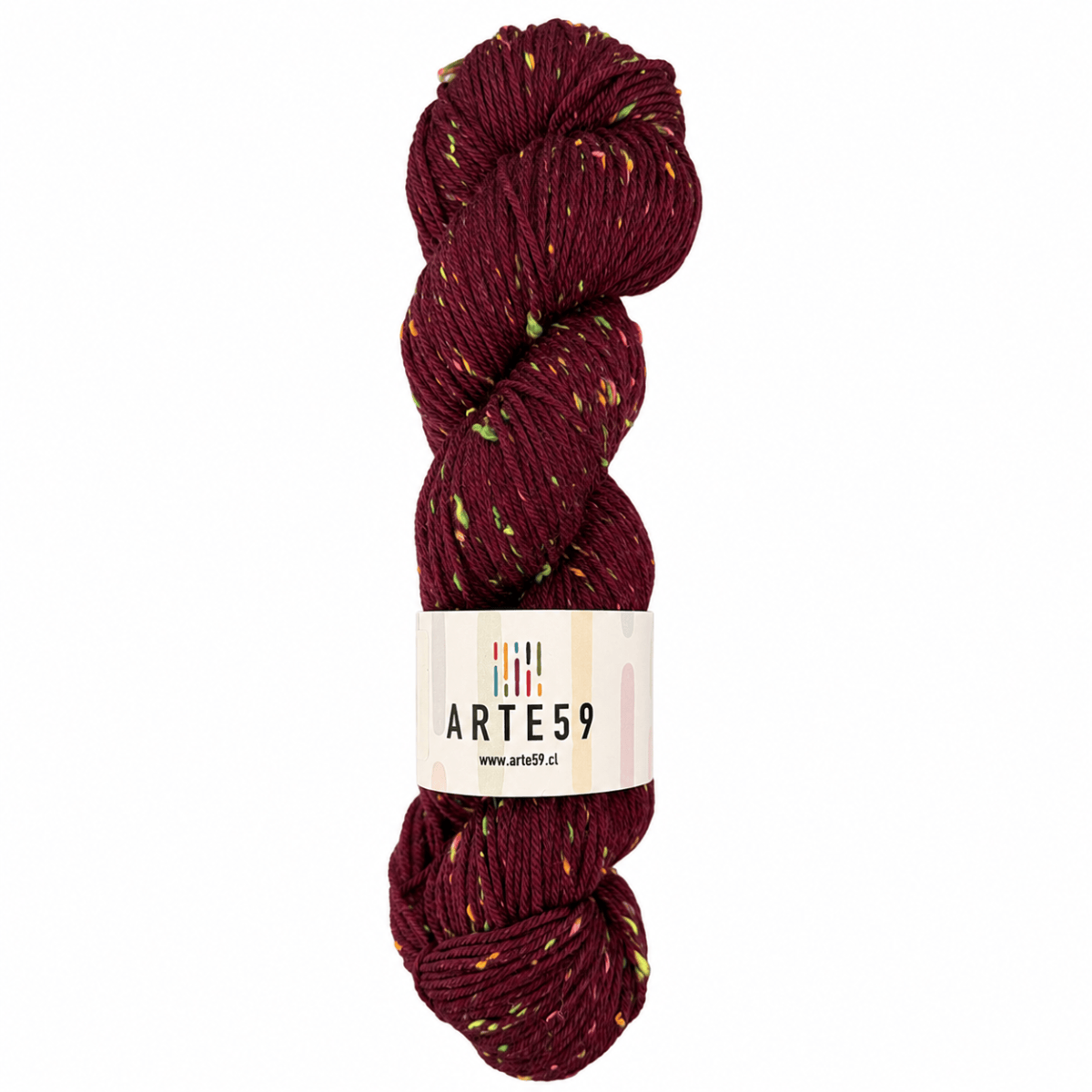 Arte59 Merino DK tweed flúor burdeo 385