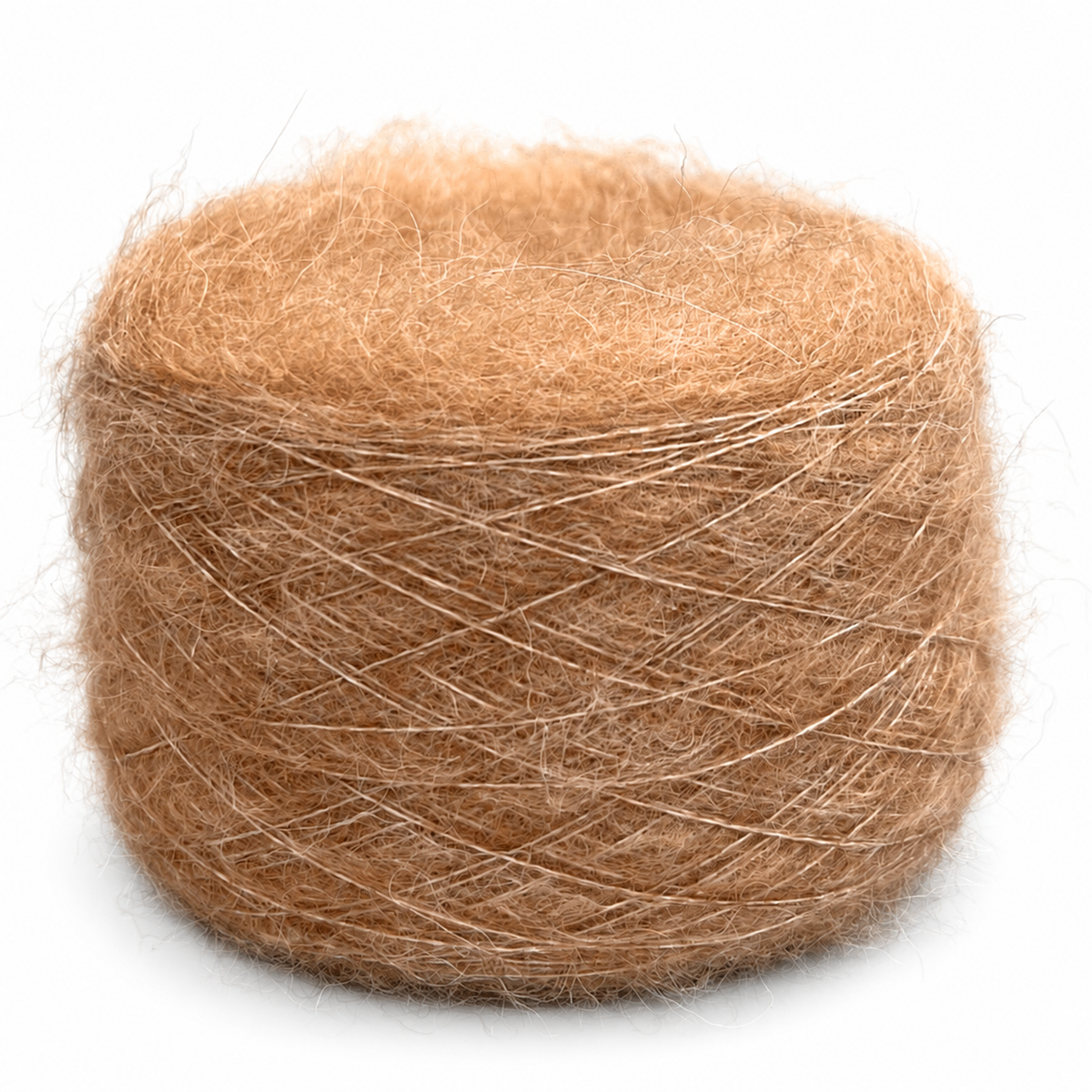 Baby alpaca brushed camel ZH81 sobre fondo blanco