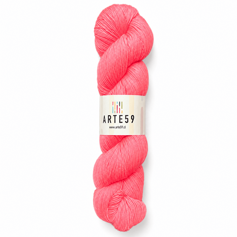 El Madejero Merino Fingering 19.5 Damasco neón 618-1 (merino fingering)