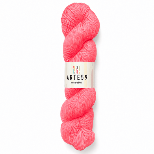 El Madejero Merino Fingering 19.5 Damasco neón 618-1 (merino fingering)